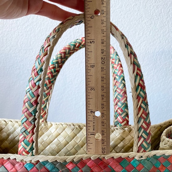 Vintage Woven Straw Tote Market Bag - Picture 11 of 11